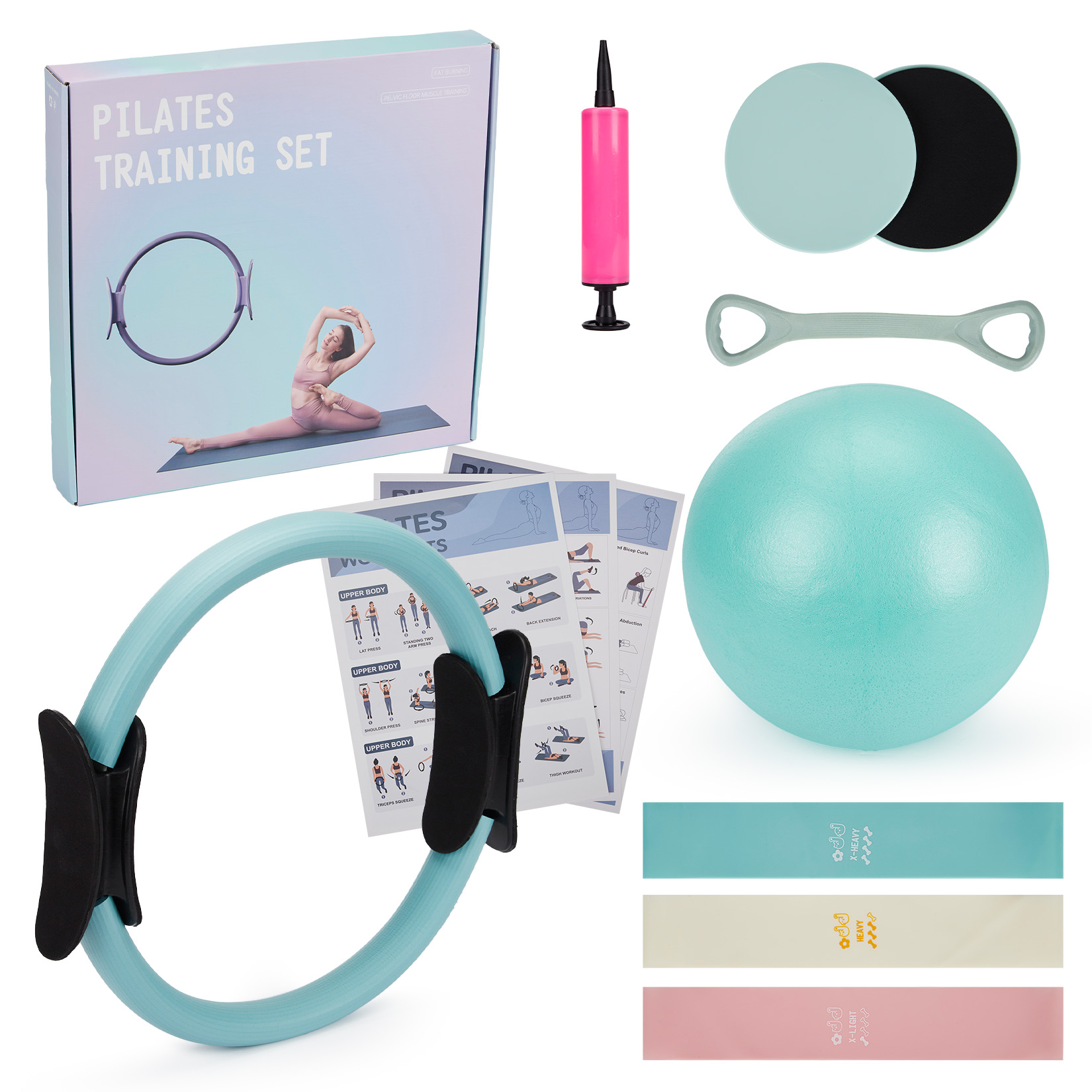Pilates Yoga Ring - Pilates Training Set, 6-in-1 Pilates Ring,
