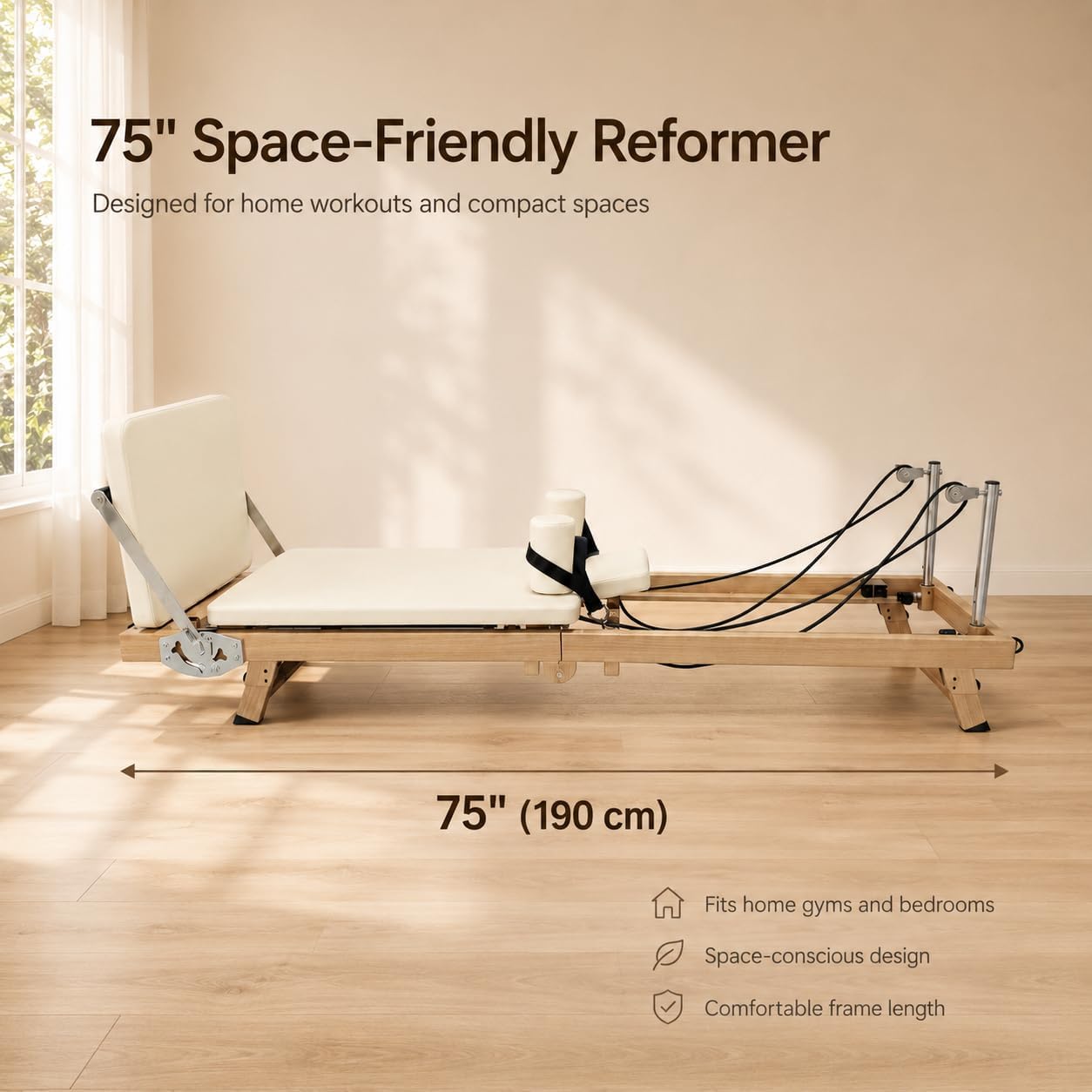 75 Inch Foldable Pilates Refor - огляд і ціна Pilates Reformer Spring