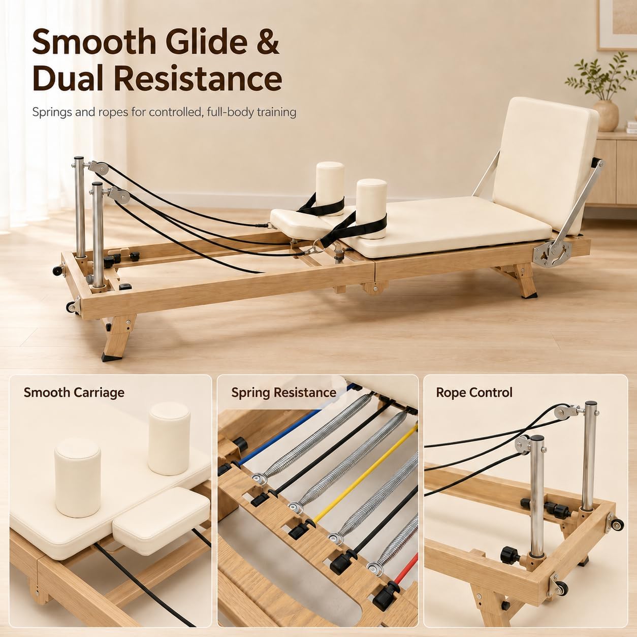 75 Inch Foldable Pilates Refor - огляд і ціна Pilates Reformer Spring